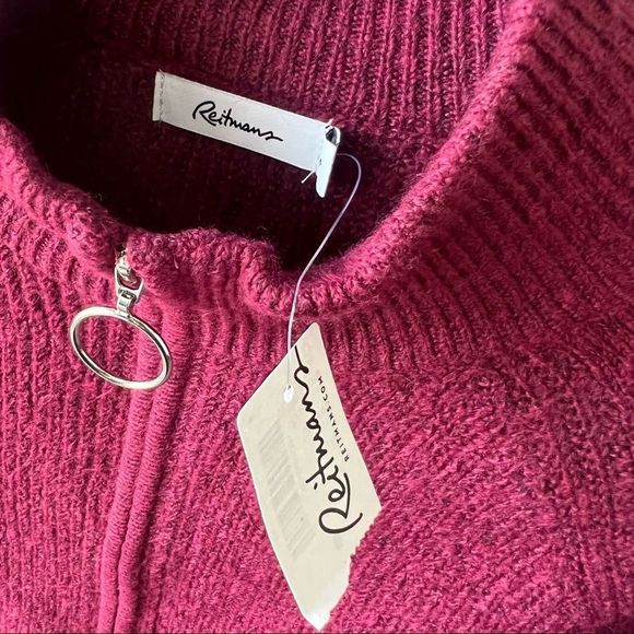 NWT Reitmans Ribbed Mock Neck Half Zip Pullover, soft and lightweight - Picture 6 of 8